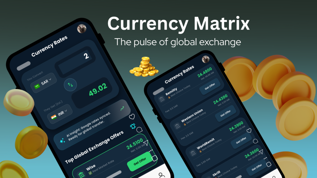 Real-time global currency exchange rates on Exreto mobile app
